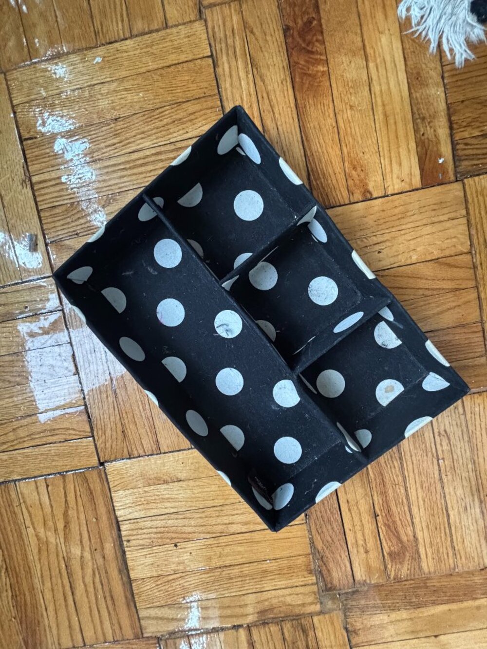 Black White Polka Dot Fabric Drawer Organizer